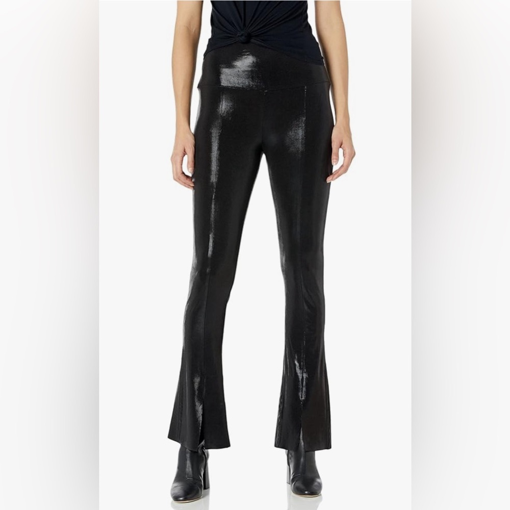 Norma Kamali Spat Split Legging Black Lamé (metallic) - Small -NWT